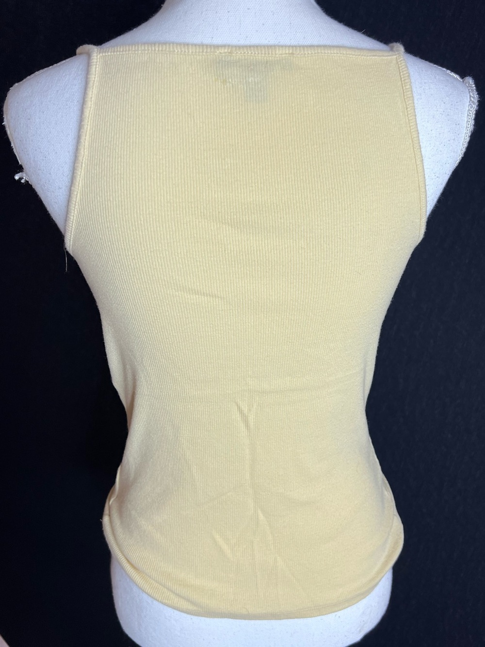 Express Yellow Ribbed Spaghetti Strap Cami - Picture 2 of 4